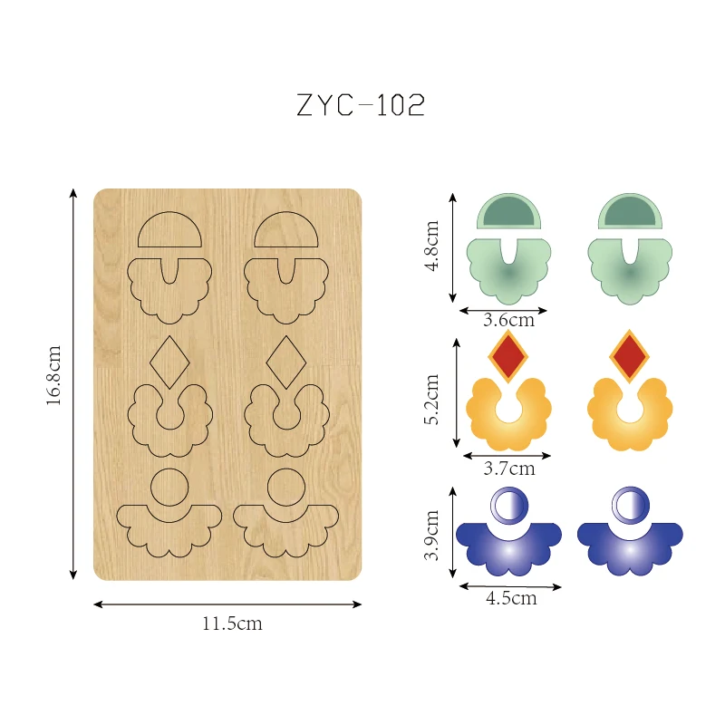 ZYC-102 eardrop Wooden Cutting Knife Die, Used with the Machine