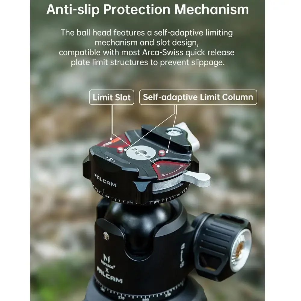 FALCAM F38B4906 F38 Pro Kepala Bola Panorama Ganda Gravitasi Rendah Rilis Cepat (Marsace XB-2R)