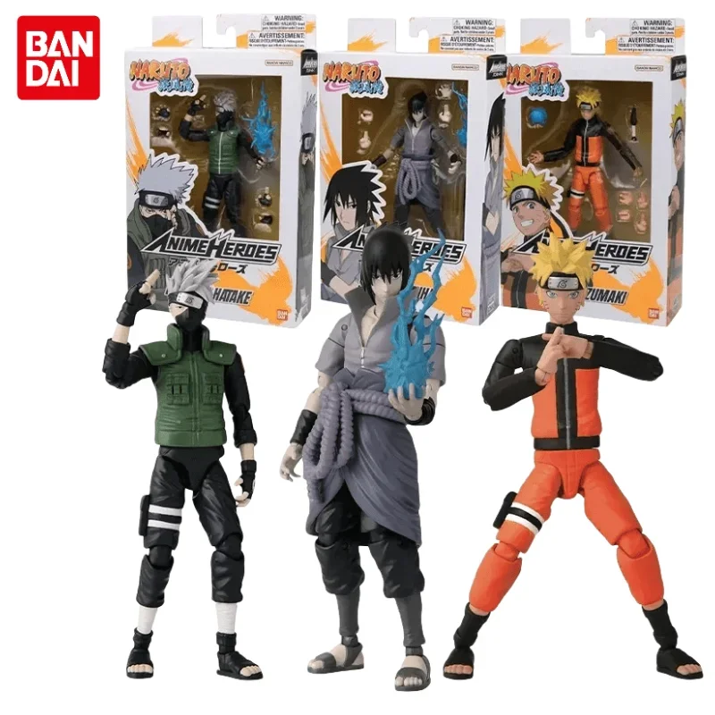 Bandai-Modèle de figurine d'anime Naruto, Uzumaki, NarAAUchiha Sasuke, Hatake Kakashi, Collection de jouets, Cadeaux, Original, En stock