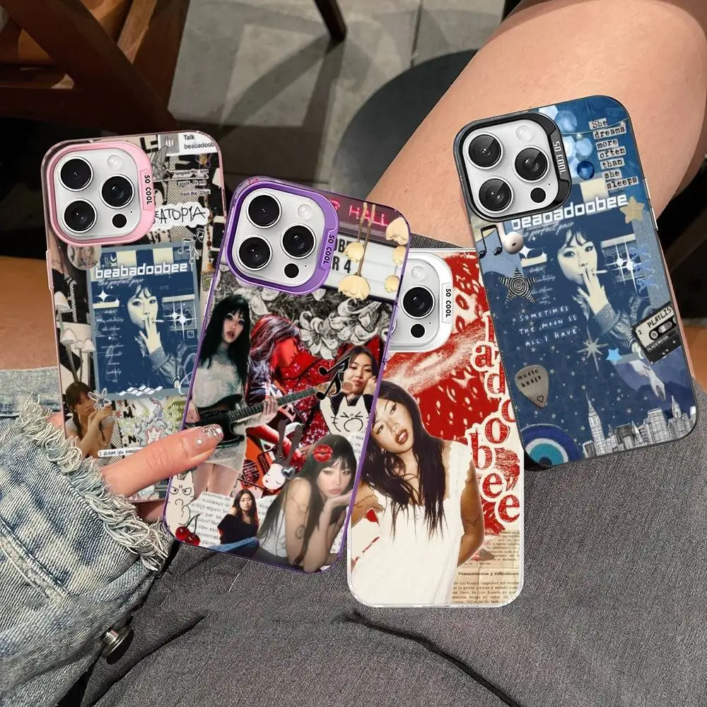 Singer B-Beabadoobee For Iphone 15 14 13 Plus 17 16 12 11 Pro Max Matte Colored Silver Luxury Phone Cover