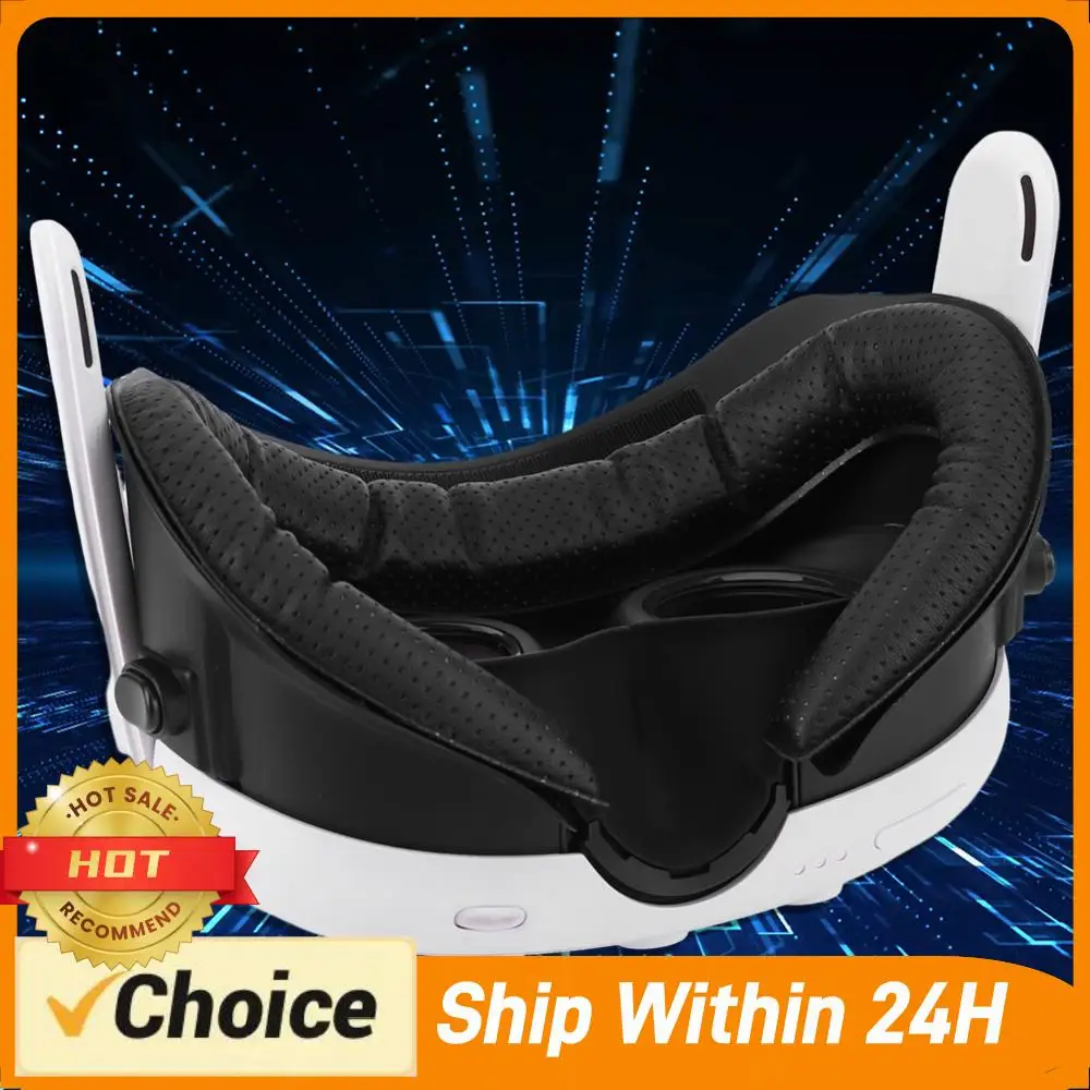 

6 in 1 Face Facial Interface PU & Ice Silk Foam Face Cushion Height-Adjustable Facial Bracket Lens Cloth for Meta/Oculus Quest 3