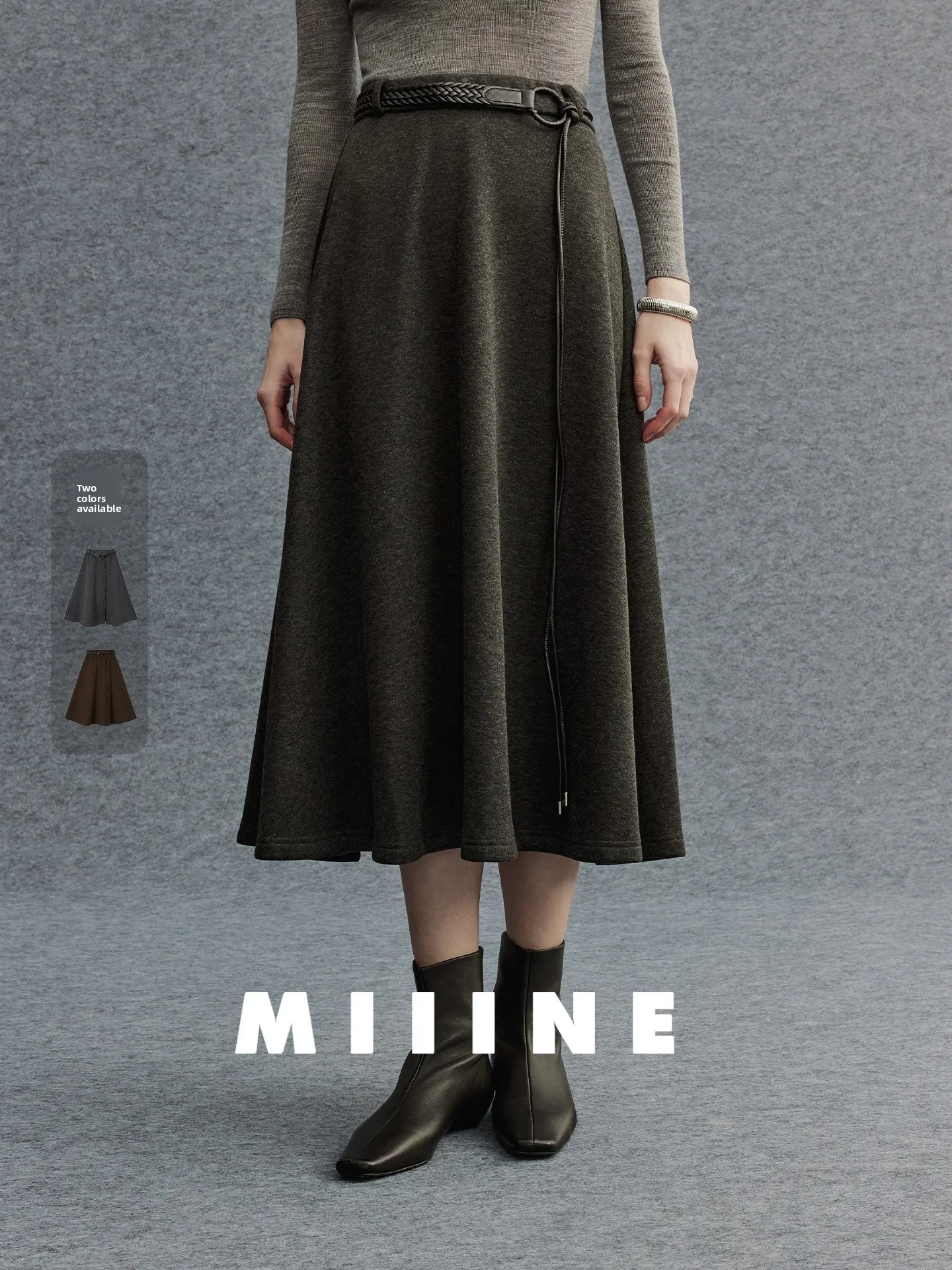 

Юбка Miiine Fce на подкладке, теплая простая зимняя юбка в стиле ape Ele, зимняя юбка с высокой талией, смесь полиэстера и спандекса