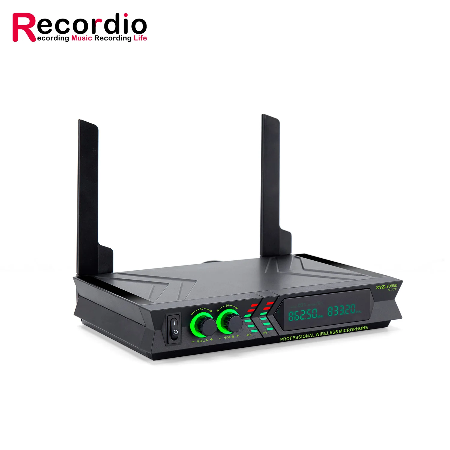 GAW-V777 Recordio Professional Wireless Microphone Dual Channels Uhf Wireless Microphone for Stage Performance