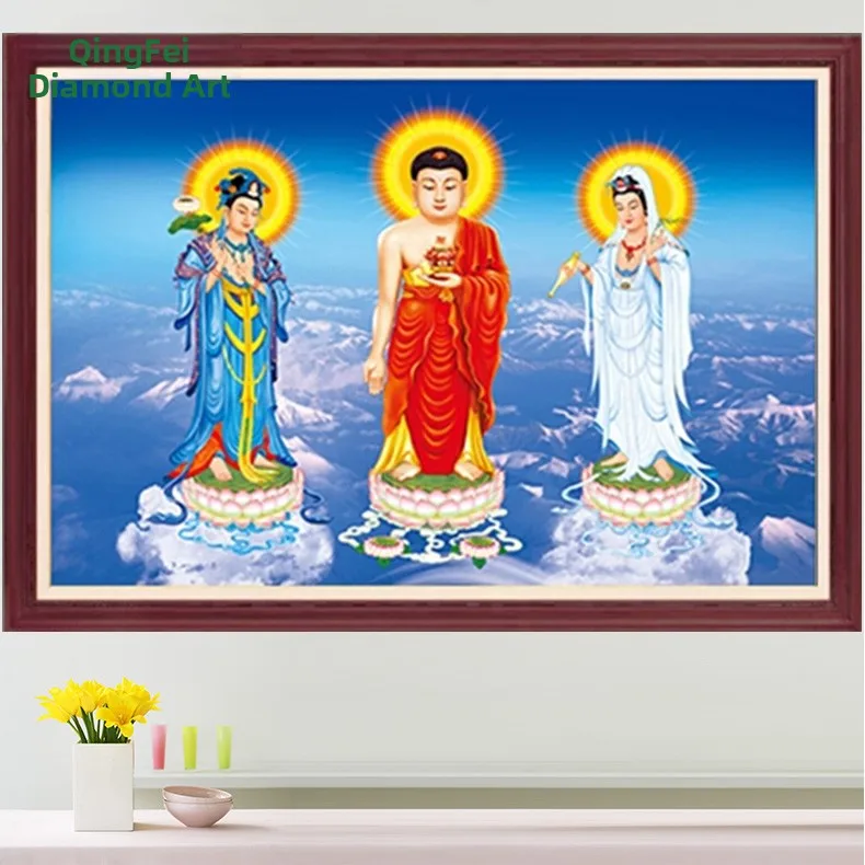 

Diamond Painting Western Three Saints Diamond Art Flying Heaven Version Buddha Series Living Room Buddha Christ Cross Stitch