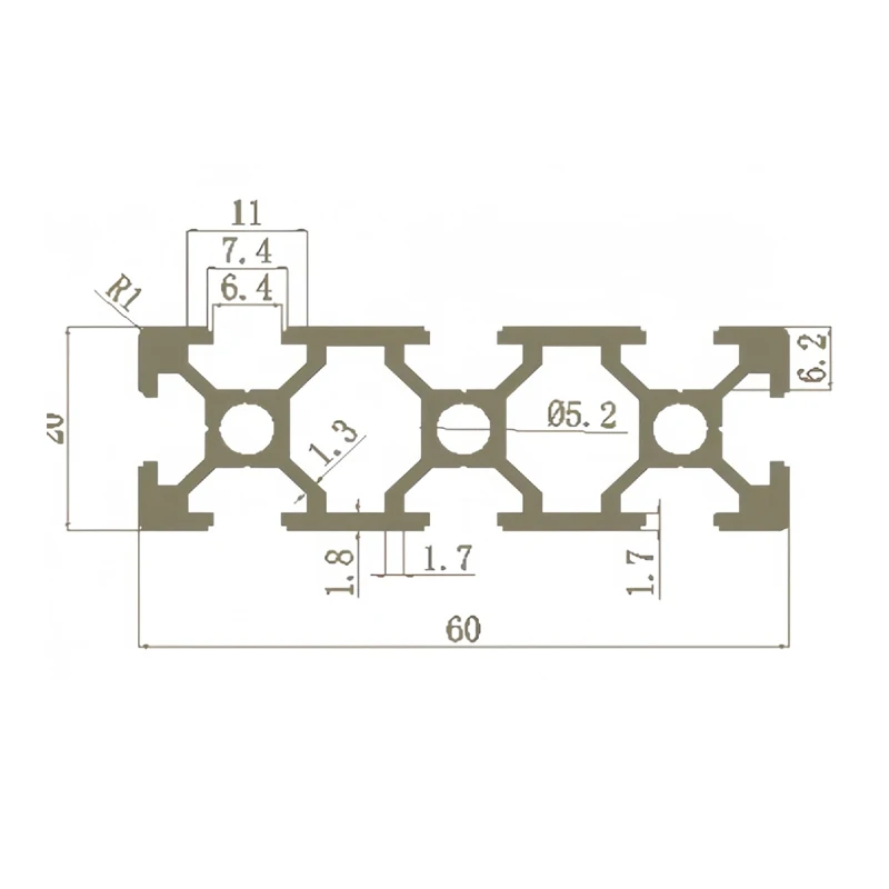 1Pcs 2Pcs Sturdy Structure Black EU 2060 V/T-Slot Aluminum Profile Extrusion 100-550mm Extrusion Rail For DIY 3D Printer CNC