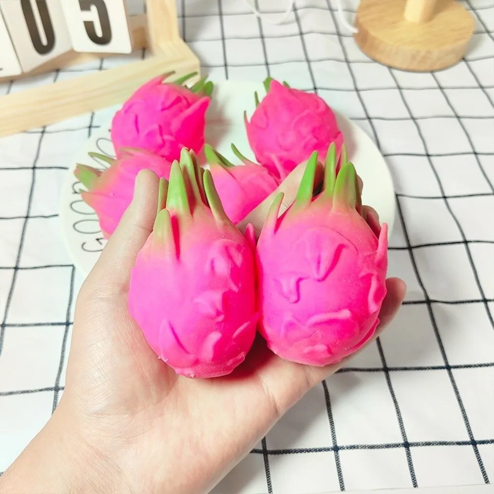 New Realistic Design Dragon Fruit Squeeze Slow Rising Anti-Stress Stress Relief Simulation Food Simulation Fruit Desk Decor