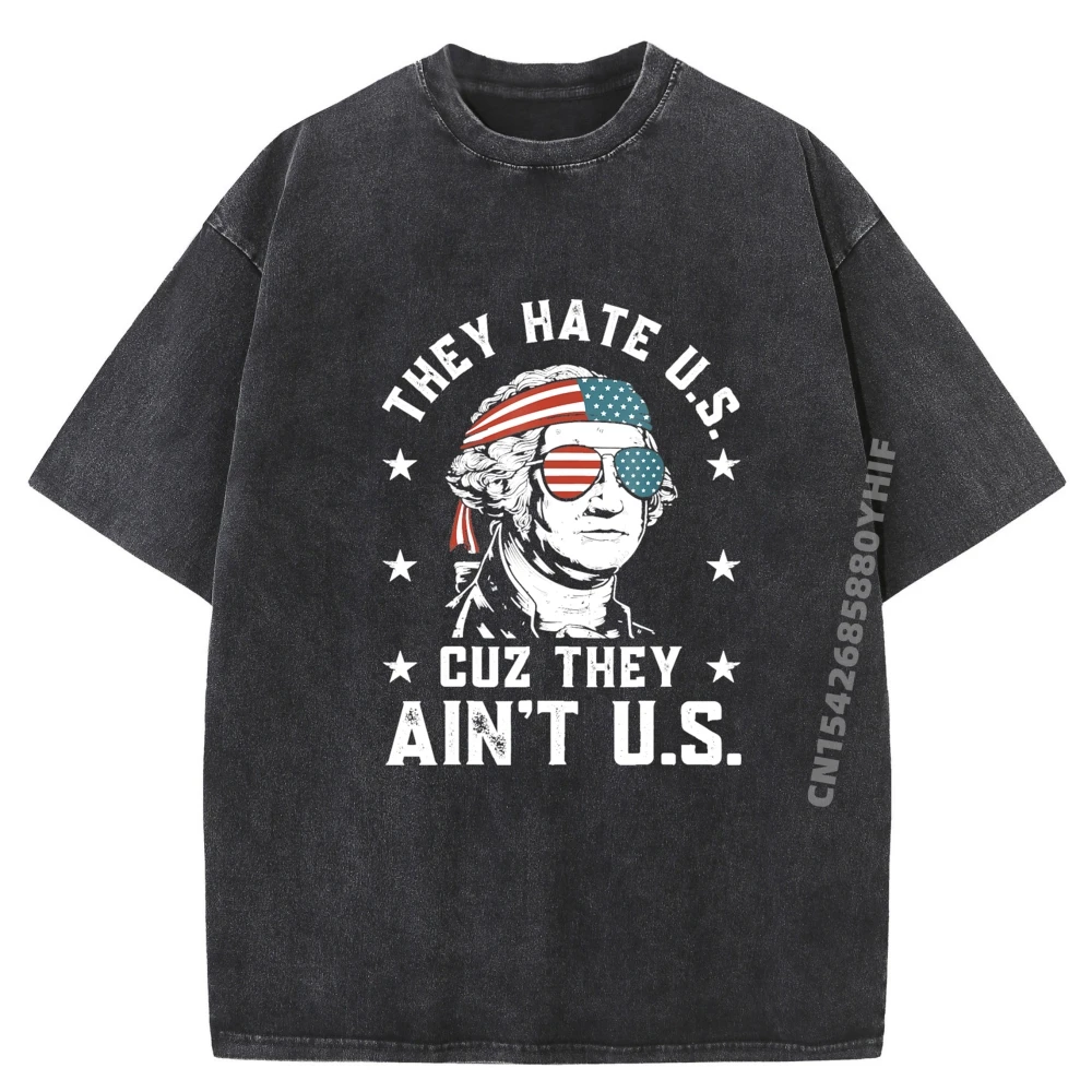 

Мужская футболка с принтом They Hate Us Cuz They Ain't Us Забавная футболка с рисунком 4 июля Мужская корейская модная стираная одежда