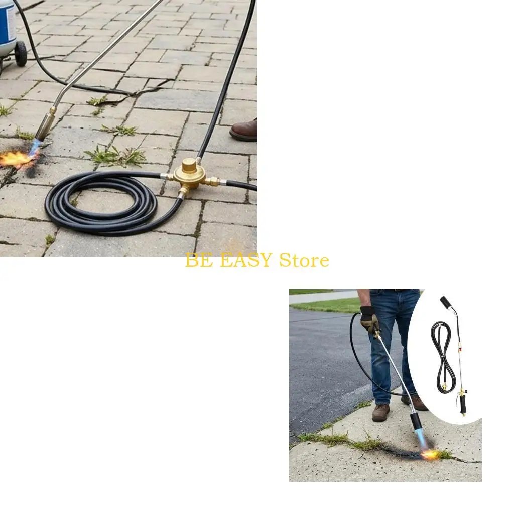 

E28F Multipurpose Portable Propane Adapter Burning Weeding Adapter for Garden Roofing Snow Road Charcoal with Ergonomic Grip