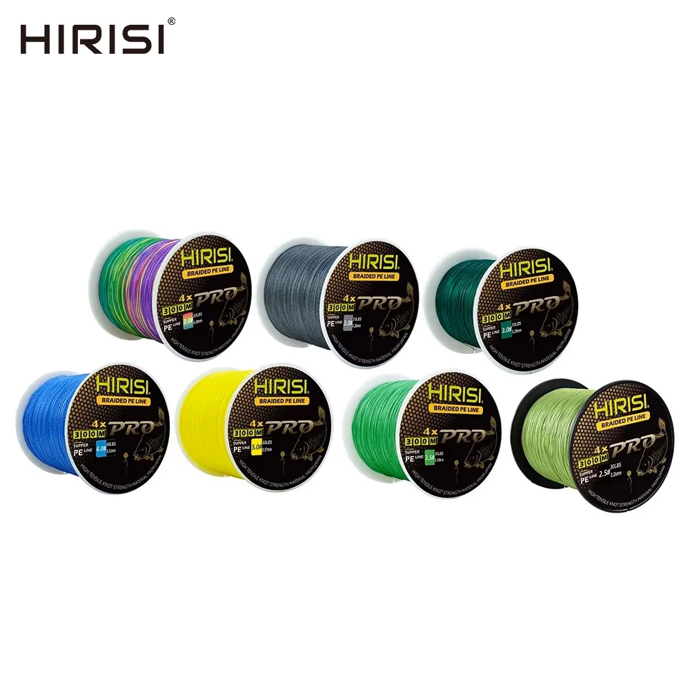 

Hirisi Carp Fishing Line 300M Braided PE Line 4 Strands 15-50LB Multifilament Fishing Line Smooth Fishing Accessories