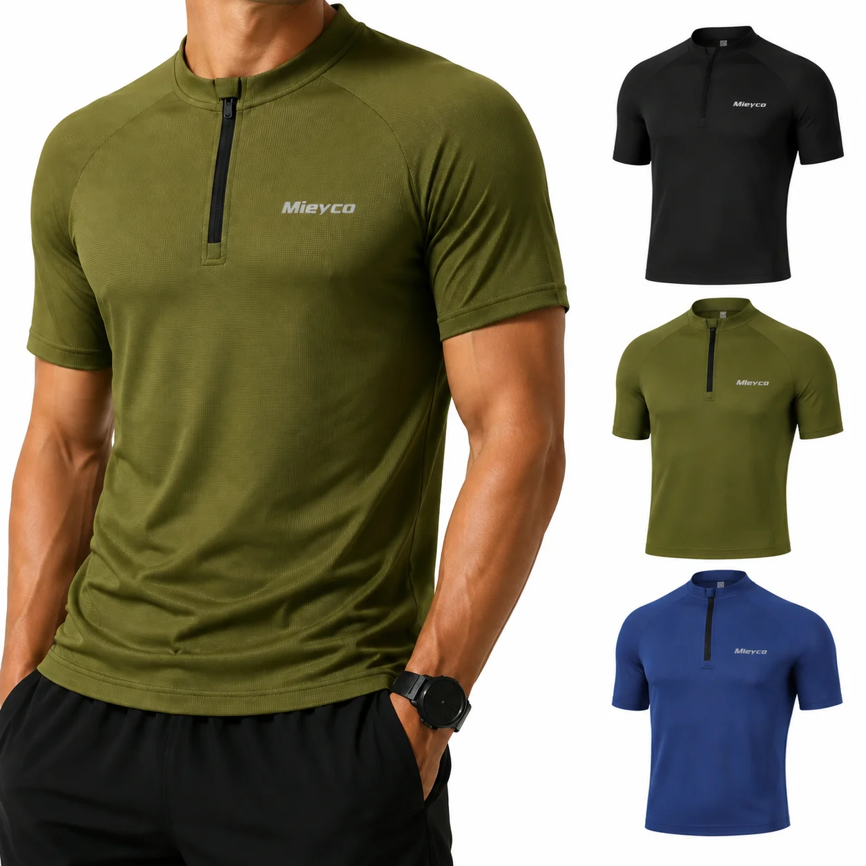 Men's Cycling Jersey Short Sleeve Seamless Compression Shirt Breathable UV Protection MTB Road Bike BMX Off Road Bicycle Top