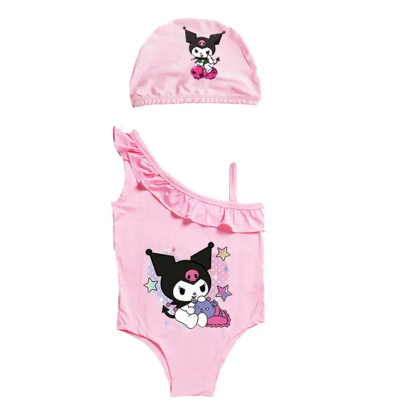 

2026 New Kids Kawaii Cartoon Swimsuit Girls' Anime Swimwear Beach Flat Angle Pants Quick Drying Breathable Sweet Swim Trunks