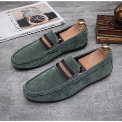 Slip on Loafers Men's Casual Shoes Cow Suede Luxury Flats Fashion Mens Moccasins Leather Zapatos Hombre Driving Shoes for Men