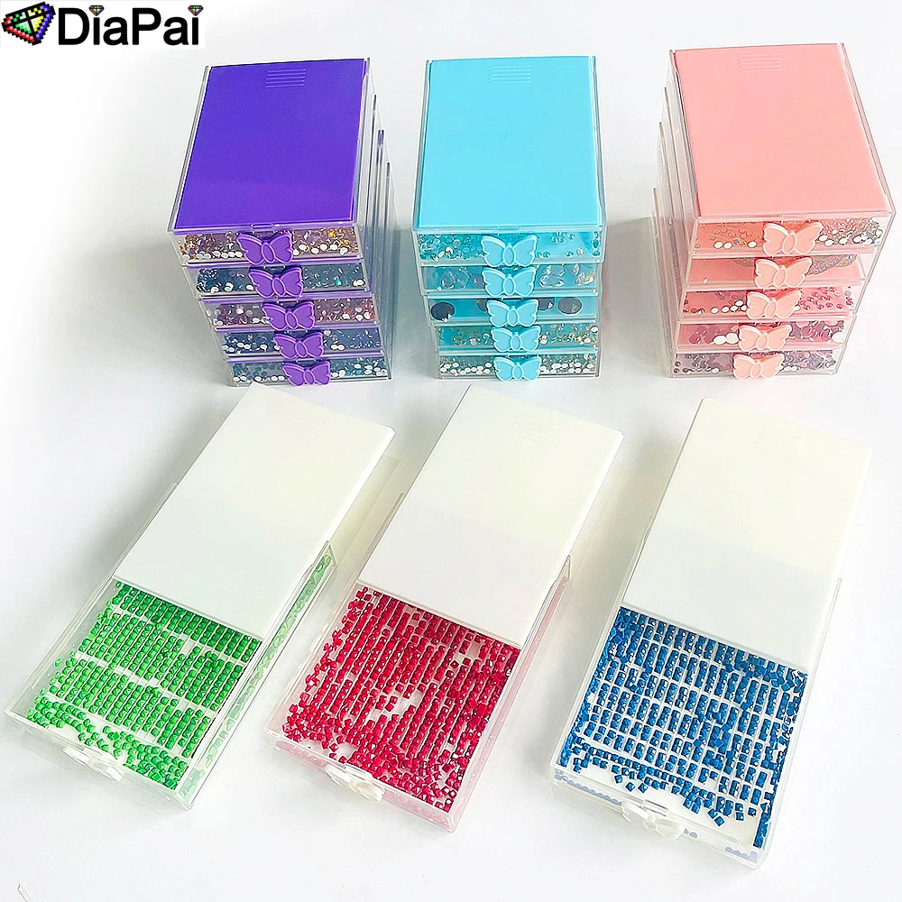 DIAPAI 5D Diamond Painting Multi Placing Tray for Round Square Drill Storage Box Single Multi Section Plate Tools Accessories