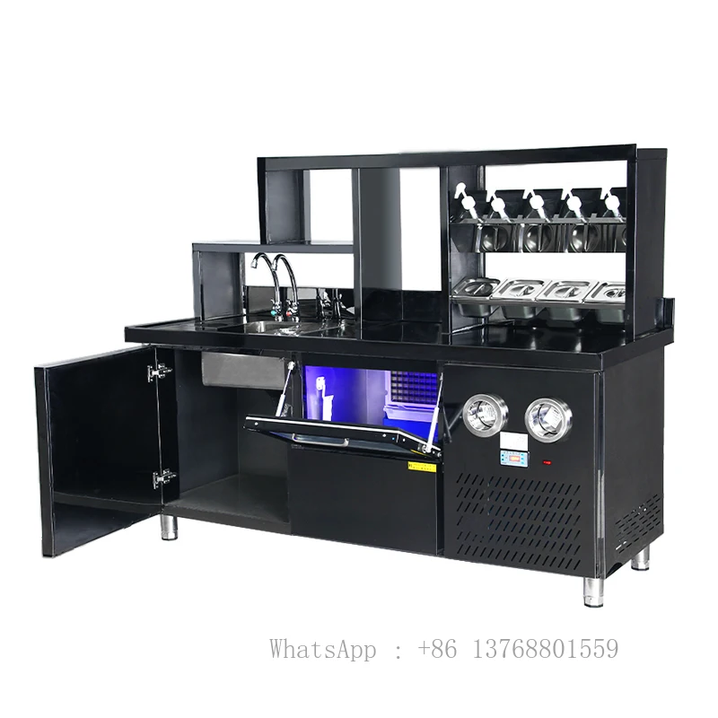 

Bubble Tea Bar Counter Coffee Cabinet Full Equipment One Stop Solution For Bubble Tea Shop