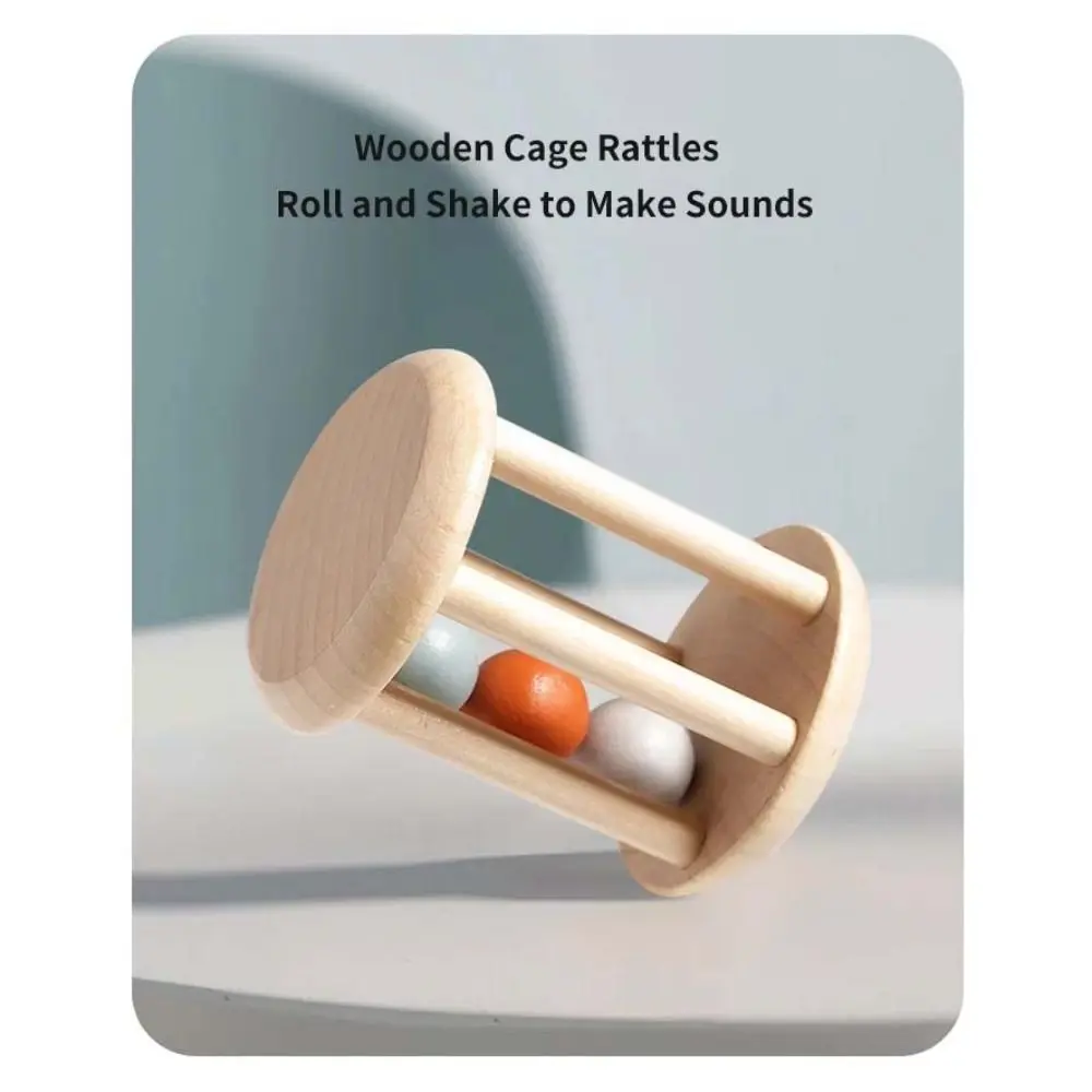 Brinquedos musicais para bebês, sino portátil de madeira, coordenação mão-olho, instrumentos musicais para bebês, habilidades motoras finas, educação precoce