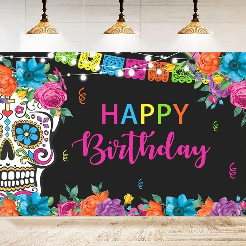 Mexican Fiesta Cactus Photography Backdrop Color Stripes Cinco De Mayo Festival Happy Birthday Party Decor Background Banner
