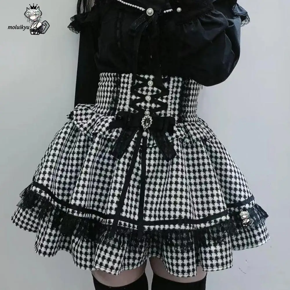 Japanese Sweet Gothic Y2K Lolita Style Blouse Top & Mini Skirt, Cute Aesthetic, Multiple Styles Available, Versatile Matching