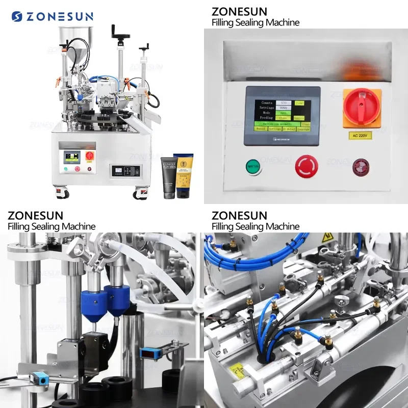 2026 Hot ZS-AFS05 Tabletop Ceramic Pump Rotary Automatic Ultrasonic Skincare Plastic Soft Tube Filling