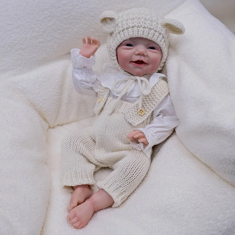 NPK 19inch Charlie Full Body Vinyl Silicoen Soft Newborn Baby Doll Girl Lifelike Soft Touch Cuddly Reborn Baby Doll  3D Skin