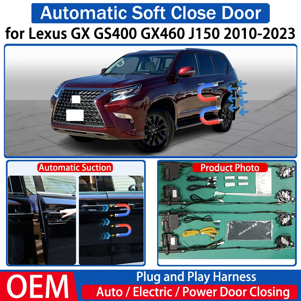 

ZJCGO for Lexus GX GS400 GX460 J150 2010-2023 Car OEM Automatic Soft Close Door Electric Suction Kit Auto Power Closing System