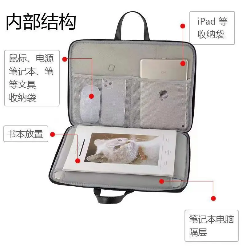 Cartoon Computer Bag Handheld 14 Inch Waterproof For Xiaomi Asus Dell Game Book 15.6 Huawei Apple Briefcase Collapsible luggage