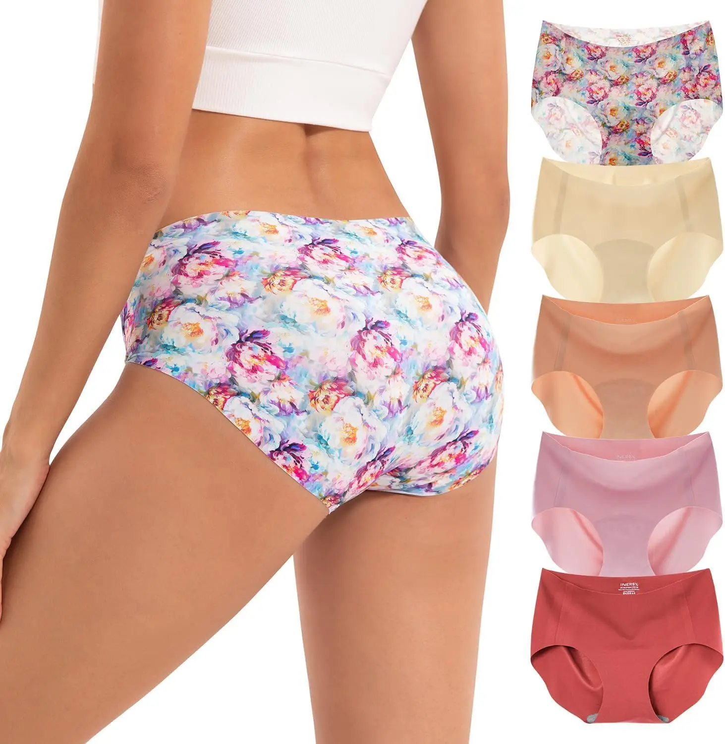 

Женские бесшовные трусики-хипстеры, невидимые под одеждой, легкие, 5 штук в упаковке