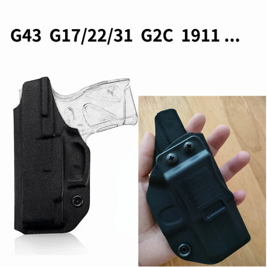 Glock 43 43X 17 22 31 IWB Holster KYDEX Concealed Carry Gun Holsters Compact Pistol Taurus G2c p365 Colt1911 PPQ 380 Case Bag