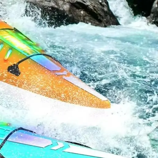 Rc Boat Kayak Racing Ship 2.4G Remote Control Rowing Boat Paddling Water Competition Games Summer Outdoor Toy for Boys Kids Gift