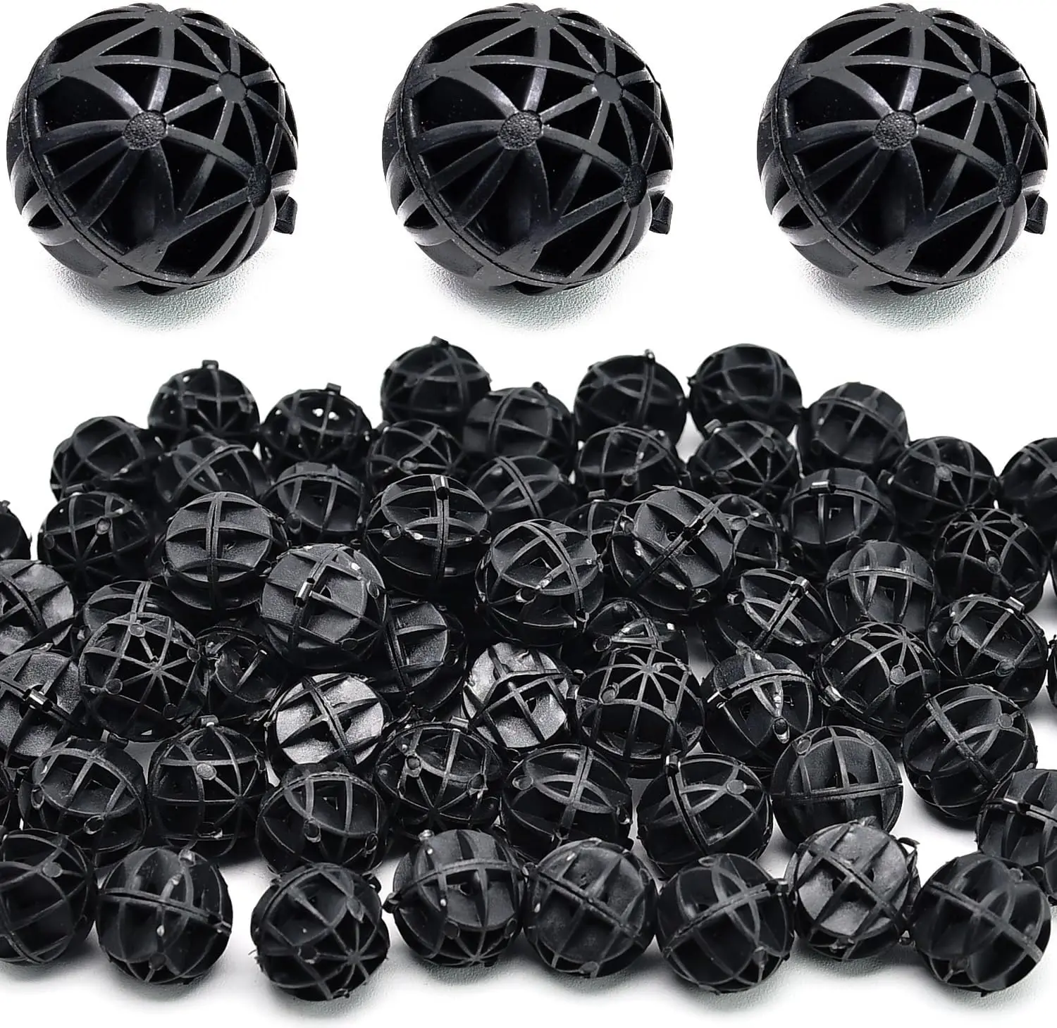 Black PP Hollow Floating Bio Ball with Inside Ceramic Filter Material for Industrial Water Treatment and Bending