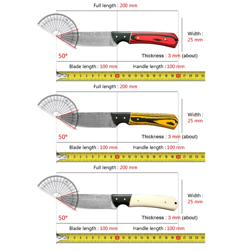 Professional VG10 Damascus Steel Knife Forging Japanese Chef Knife Fruit Knife for Cooking Food Prep Slicing Kitchen Accessories