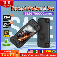 Retroid Pocket 4 Pro Official Portable Handheld Console 4.7 Inch Android 13 video game console 8G+128G  WIFI6.0 PSP PS2 Games