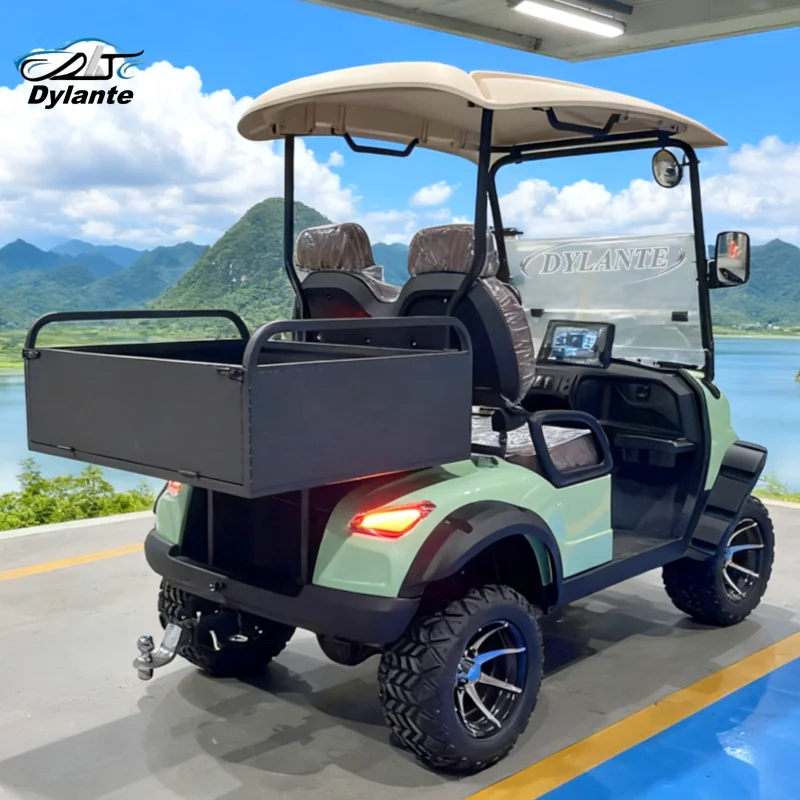 2026 New Lead-acid Battery Electric Golf Cart 2 Seats 60V 45km/h Off-road Tire Cargo Box Electric Golf Cart