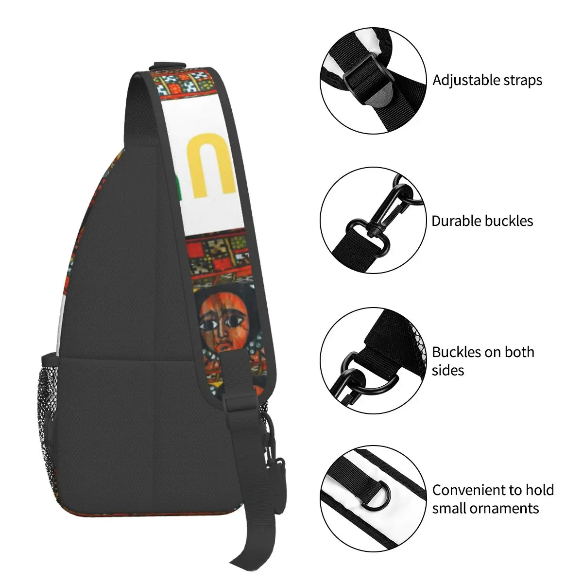 Äthiopischer Stolz Luxus Schulter taschen Brust Cross body Schulter Schlinge Rucksack Wandern Reise Tages rucksäcke afrikanische Kunst traditionelle Packung