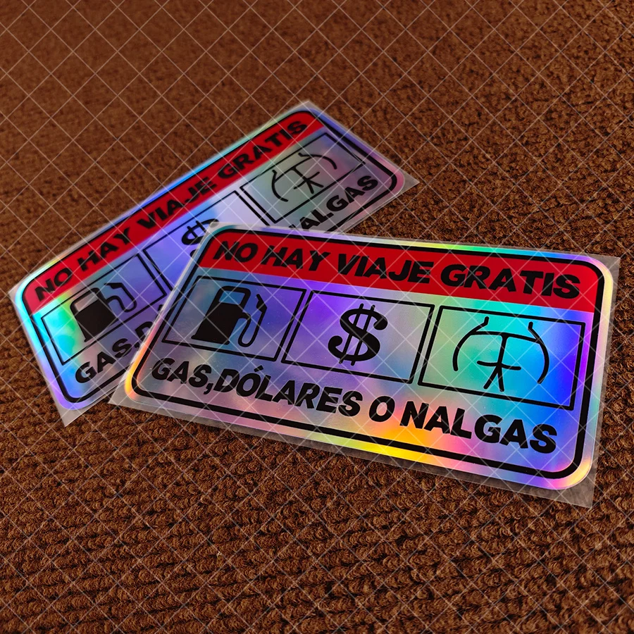 1 Piece of Fun Fuel Ticket Sticker - No Free Travel Motorcycle Sticker - Waterproof - Creative Spanish Style Sticker