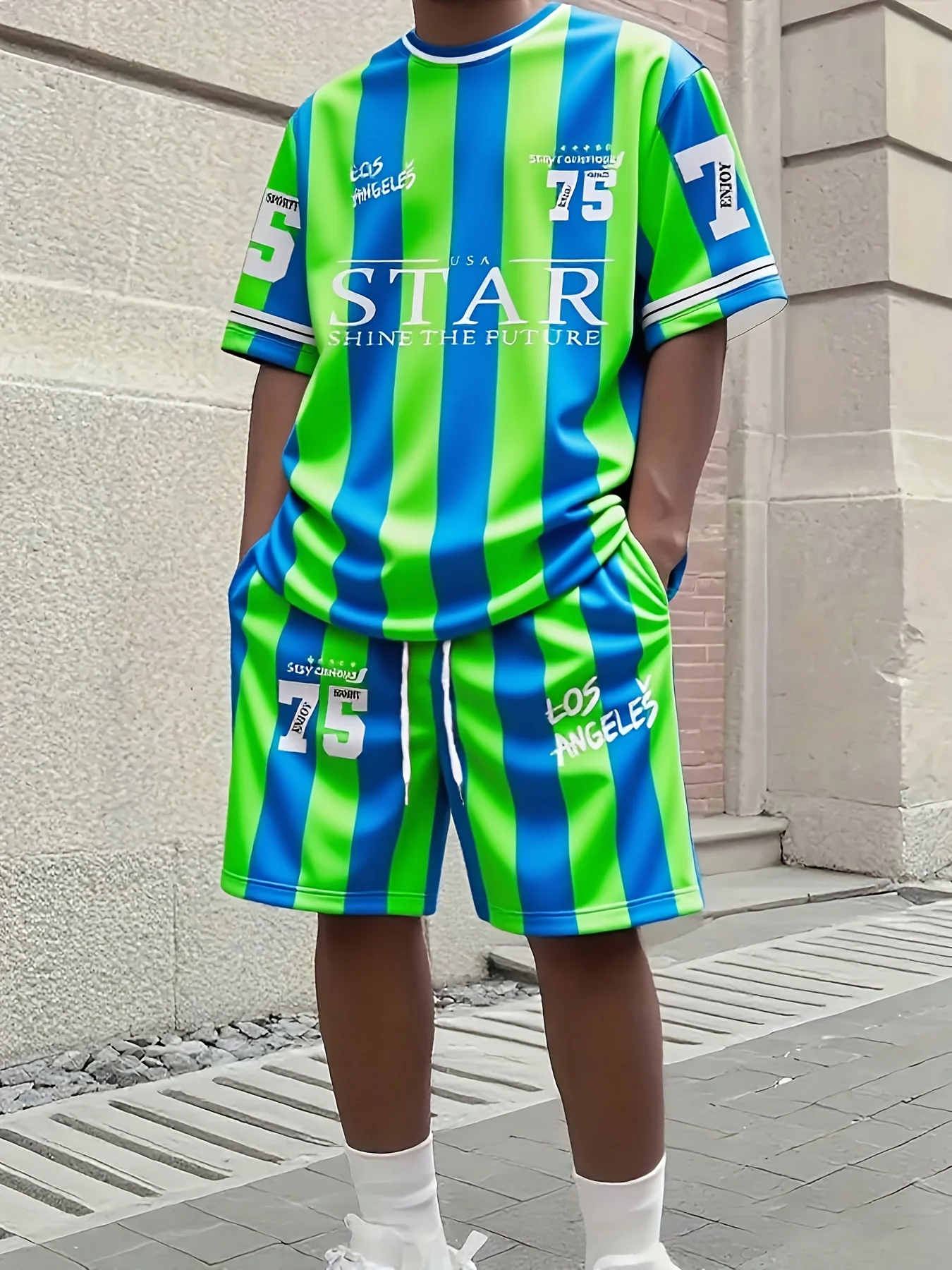 

Summer 2025 Bestseller Men's suit Casual sporty breathable sweat-absorbing digital printed outdoor street men's wear