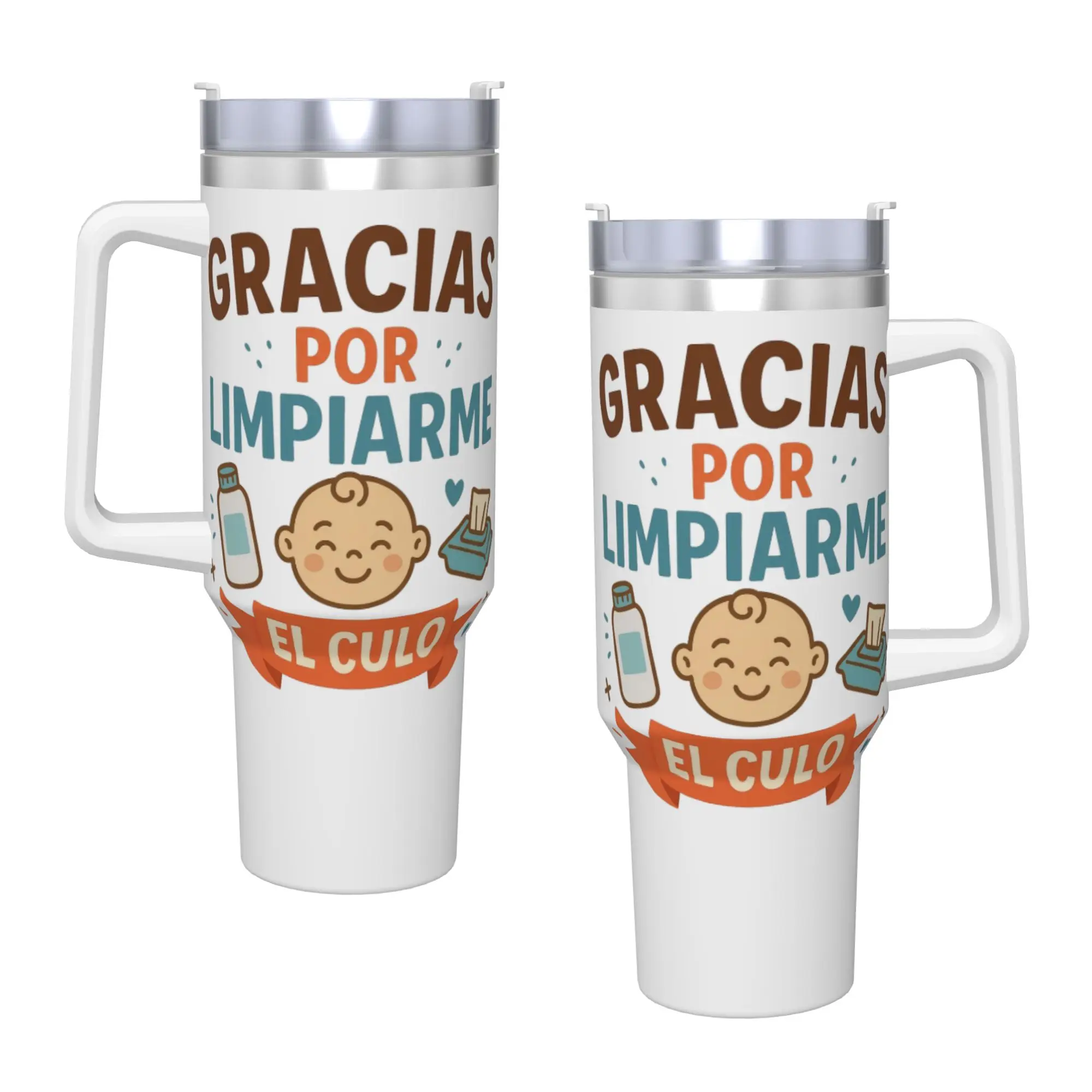 Funny Mothers Day Gift For Mom Tumbler Thank you for cleaning me in Spanish Tumbler Mother and Father Birthday Gift Mug 40oz