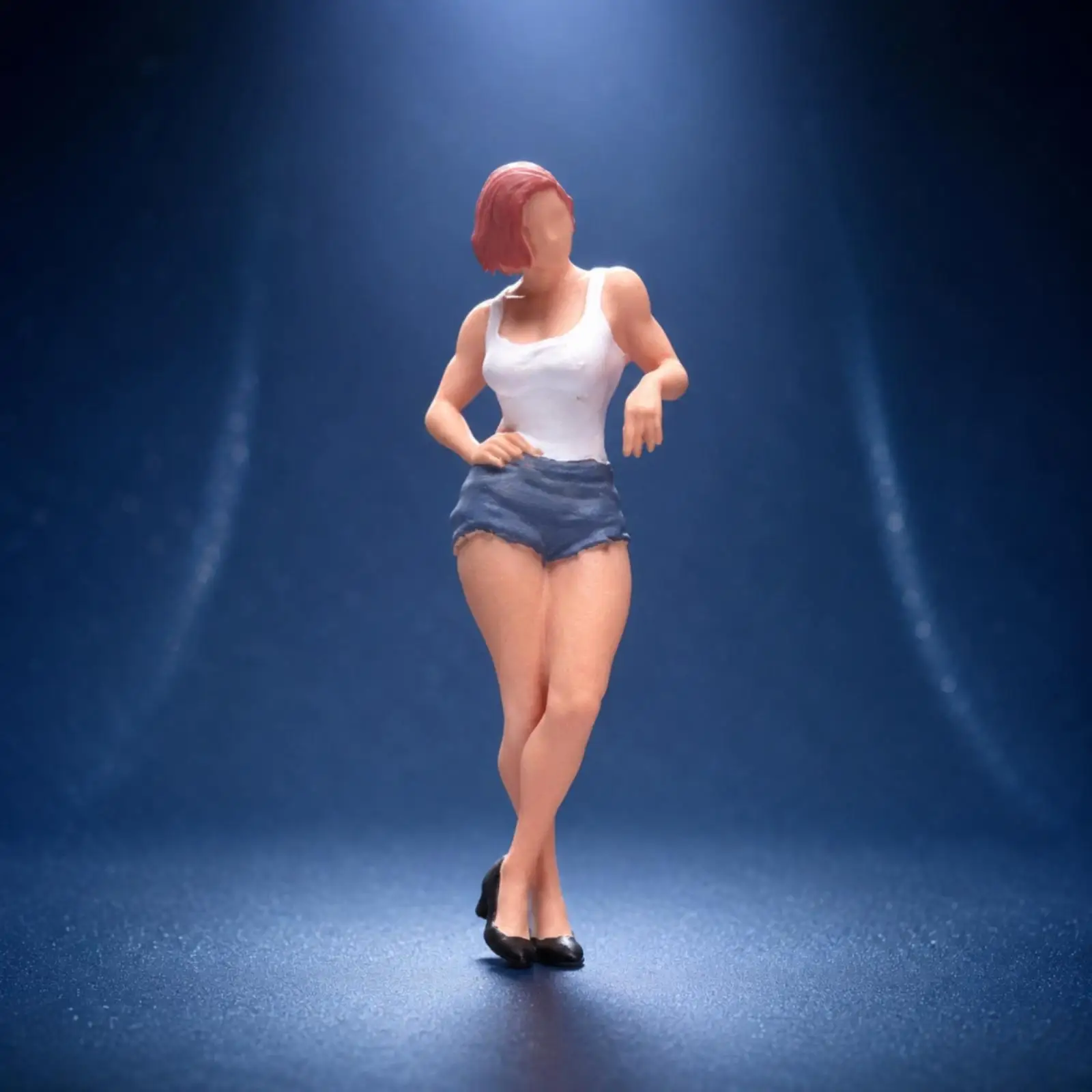1/64 Scale Figure Fine Facial Features Standing Female Figurine High Heels