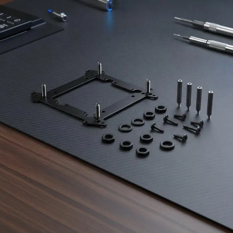 1Set CPU Water Cooling Bracket Mounting Plate Kit, Metal Backplate with Screws & Rubber Rings, For PC Water Cooler Installation