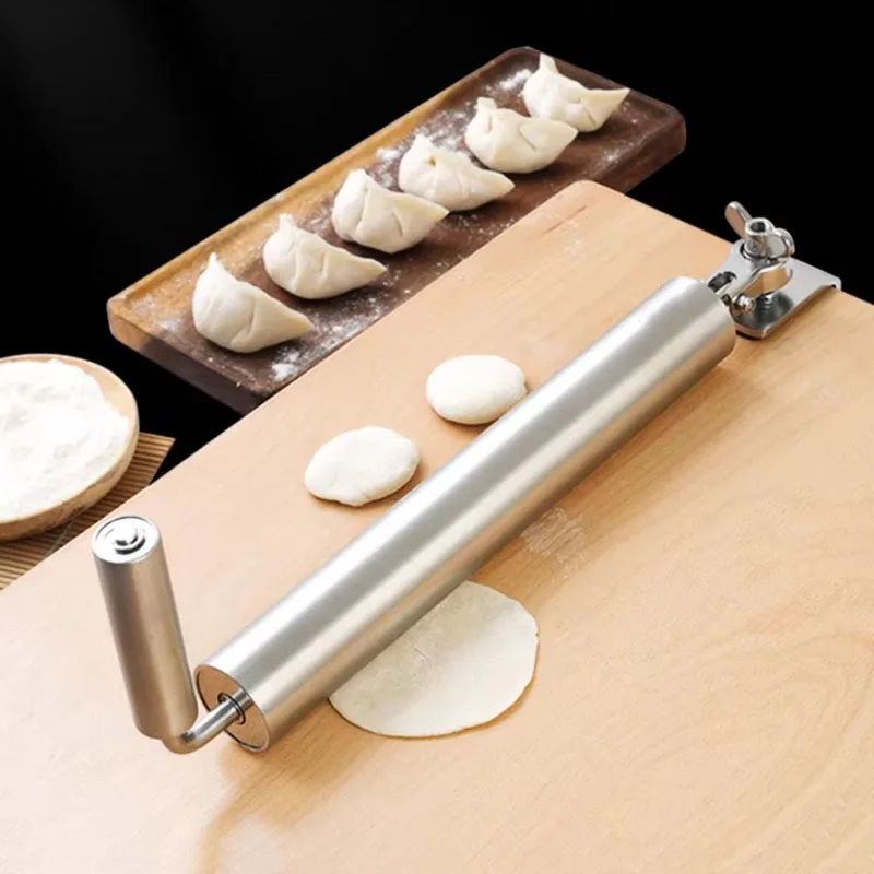 Oversized 304 Stainless Steel Dough Roller for Home And Commercial Use - Perfect for Making Baozi And Dumpling Wrappers
