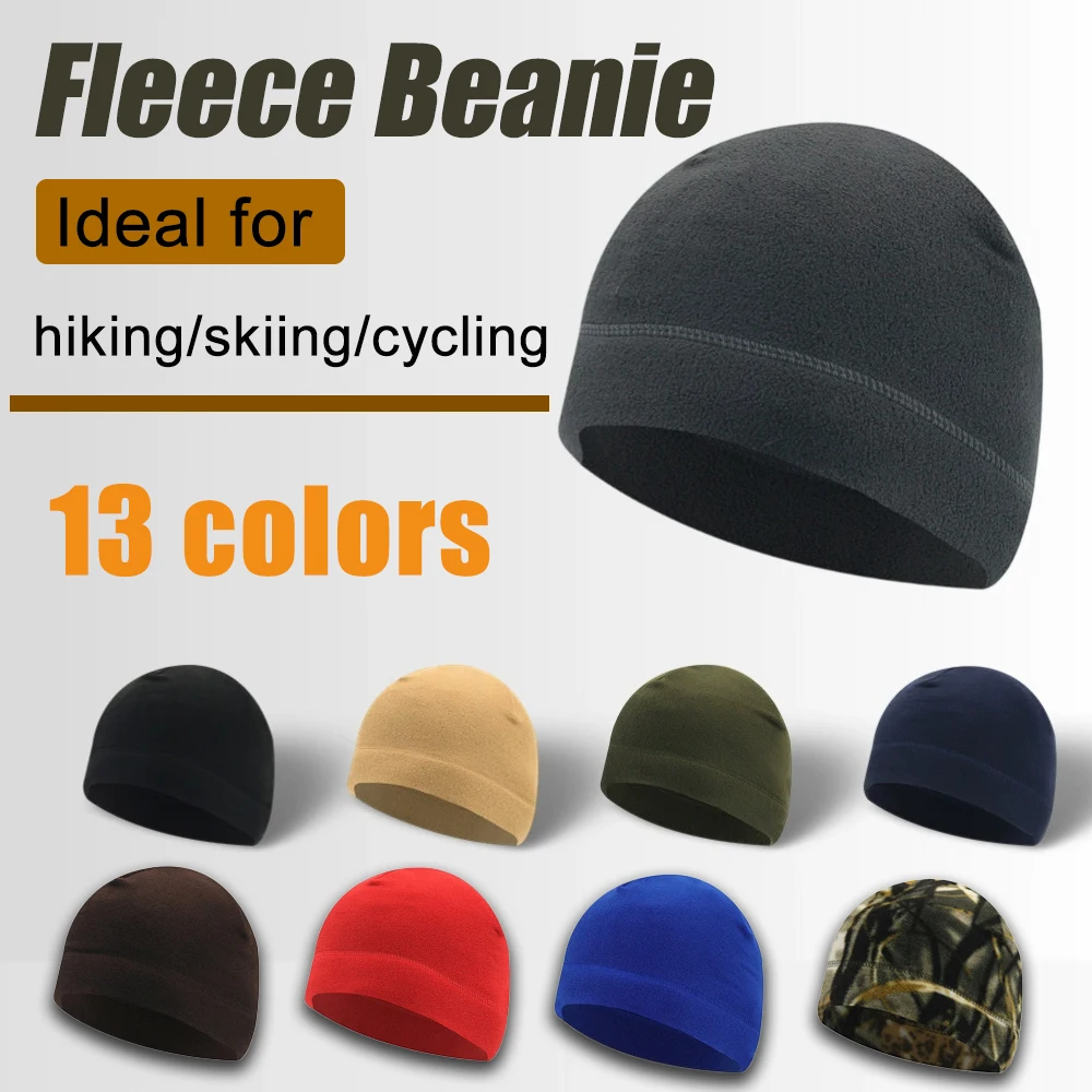 

1PC Warm Winter Skull Cap Soft Polar Fleece Beanie Thick Windproof Cycling Hat Outdoor Ski Beanie Unisex Motorcycle Accessories