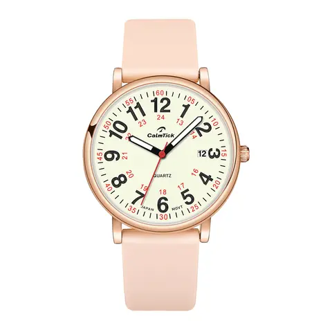 Calmtick Fine Artistic 간호사 시계, 야광 스톱워치 방수 플라스틱 스트랩 포함