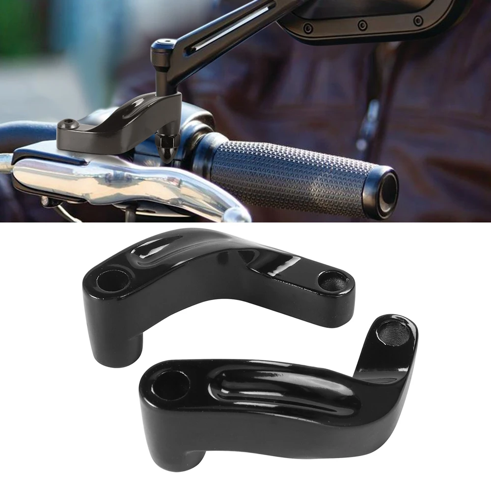 Black Chrome Motorcycle Mirror Riser Relocation Extension Adapter Adaptor Kit Mirror Relocation Adapters For Harley 2006-20014