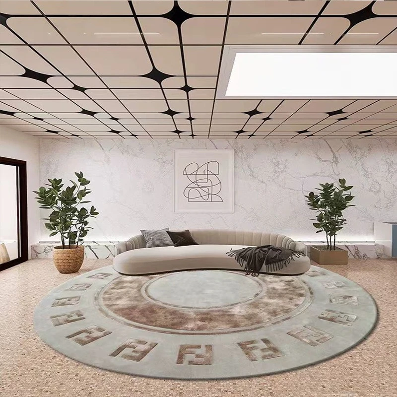

Wool handmade carpet, coffee table floor mat, bedroom study round carpet