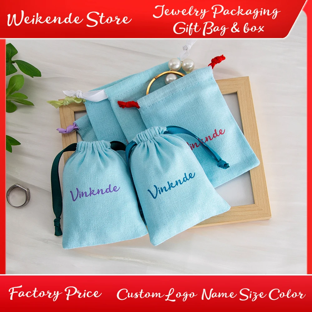 

50pcs DIY Craft Burlap Cotton Gift Bags Ribbon Drawstring Birthday Wedding Linen Pouches for Jewelry Perfume Cosmetic Soap Sack