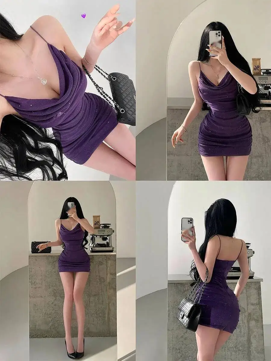 الرغبة النقية مثير يتأرجح طوق رش شبكة فضية مطوية حقيبة الورك فستان بحزام أنيق قصير موضة مثير النساء بلايز J0CI