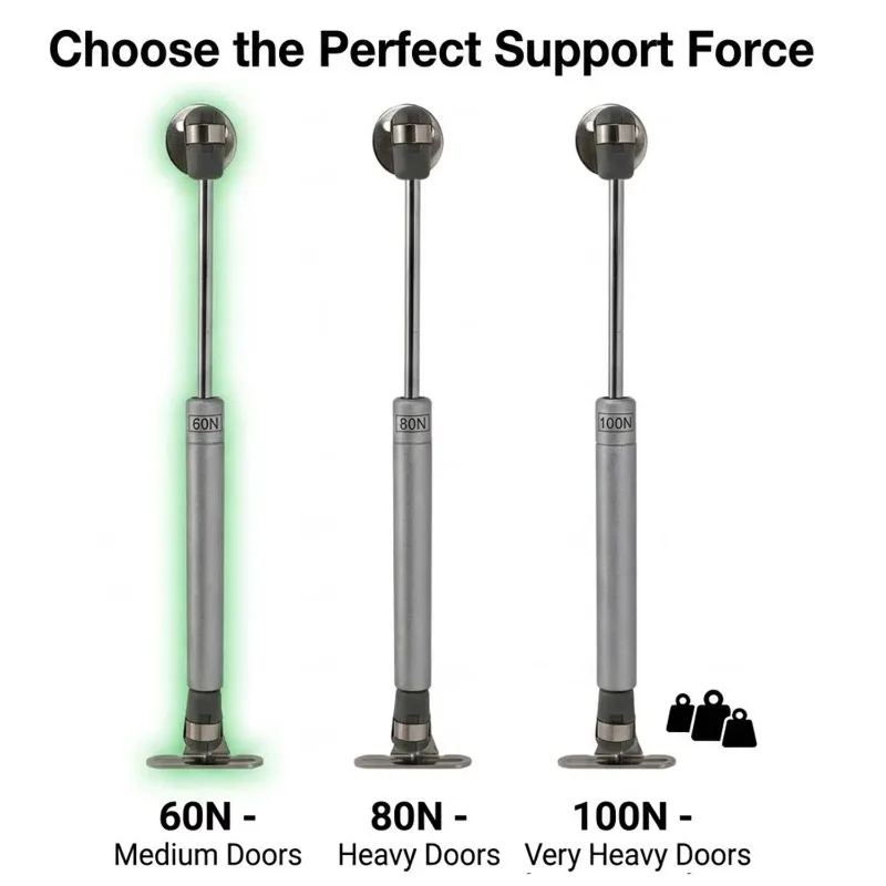 1/5Pcs Cold Rolled Steel Hydraulic Support Rod Cabinet Door Strut with Screws Easy Assembly Soft Close Buffer Lift Up Hardware