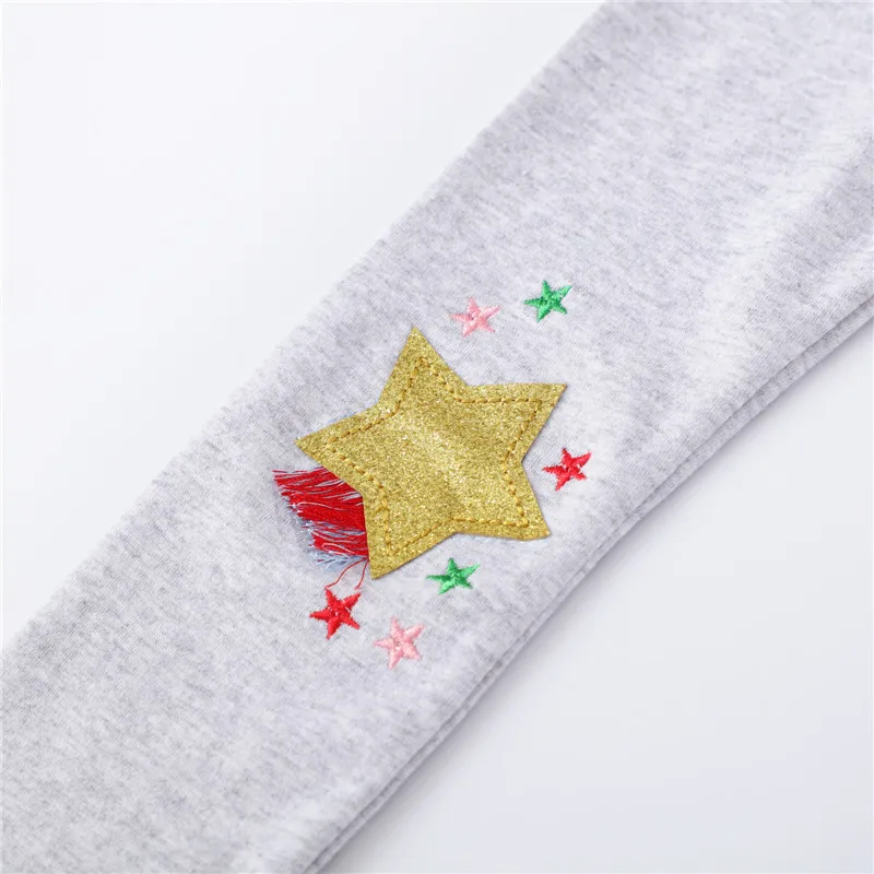 Jumping Meters 2-7T Unicorn Star Applique Children's Leggings Pants Baby Clothes Full Length Kids Skinny Pants Toddler Clothes