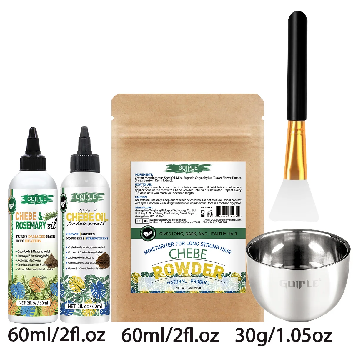 

Chebe DIY Moisturizing and Nourishing Products,Hair Care Oil,Anti-Loss Treatment Scalp Hair Strengthening Powder with Serum 5pcs