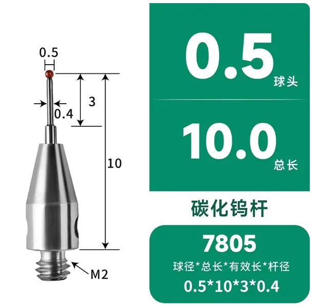 

Игла для измерения координата с резьбой M2, 3D-зонд, аксессуары для измерительной головки, рубиновая измерительная игла