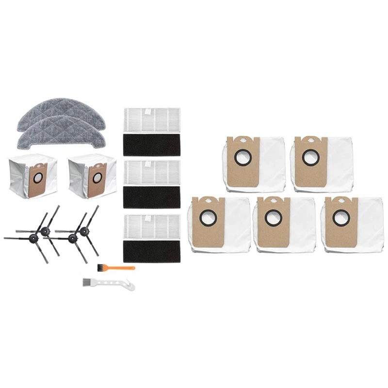 Ensembles de brosses latérales pour aspirateur robot Xiaomi Viomi S9, sac filtrant, sac à poussière, sacs à poussière